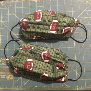 2 football reusable face mask with filter pocket